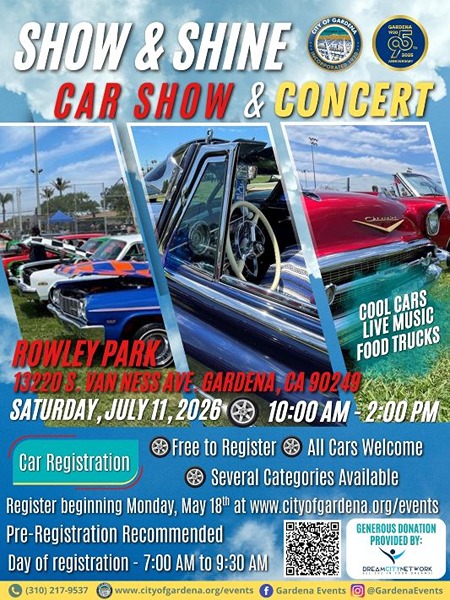 Gardena Show and Shine flyer July 2026